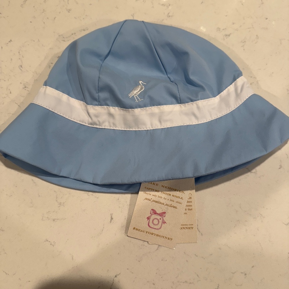 The Beaufort Bonnet Company Light Blue and White Kids Hat